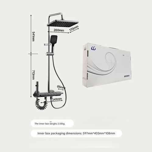 Complete Gunmetal Grey High-Pressure Shower Set - Aerospace Aluminum Bathroom Shower System with All Fixtures