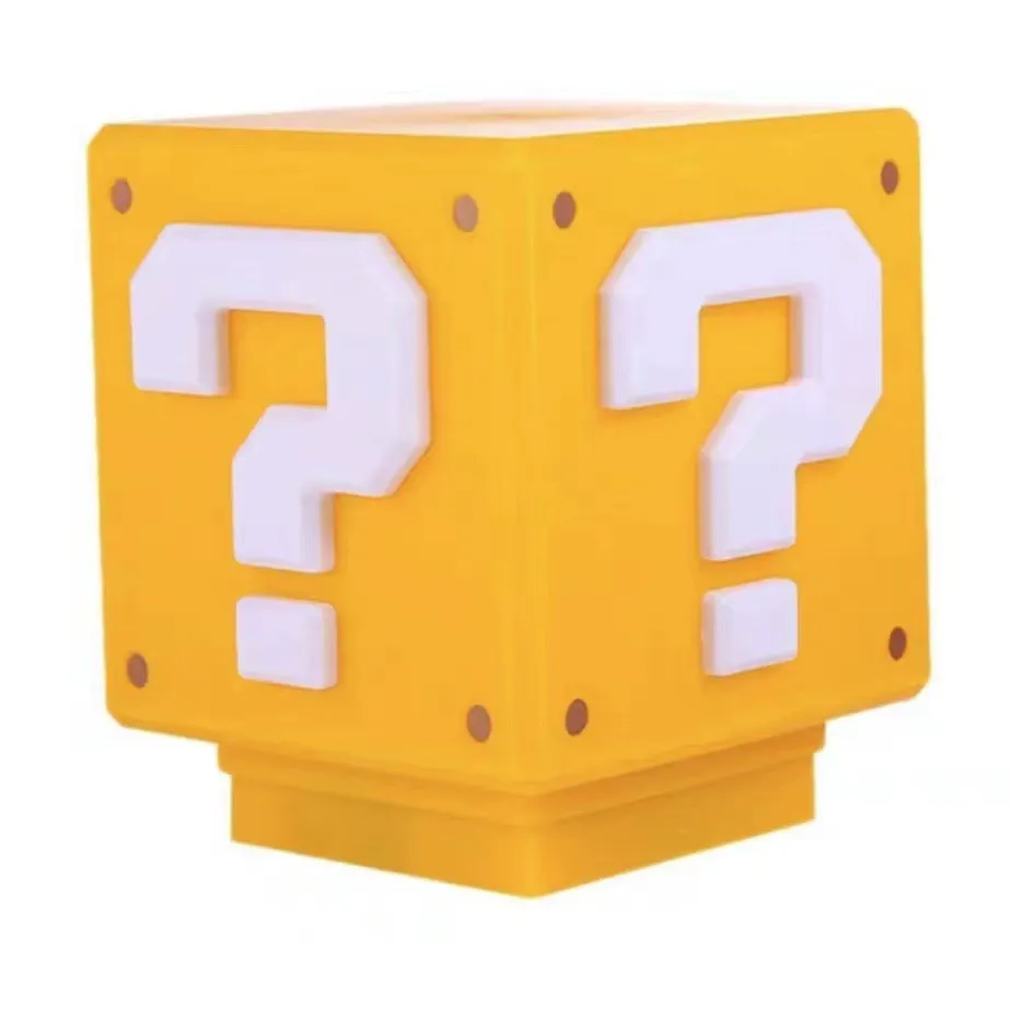 Mario Question Block Lamp – Cube Light for Desk Bedroom Dorm, 3rd Gen Silent Classic Gaming Decor