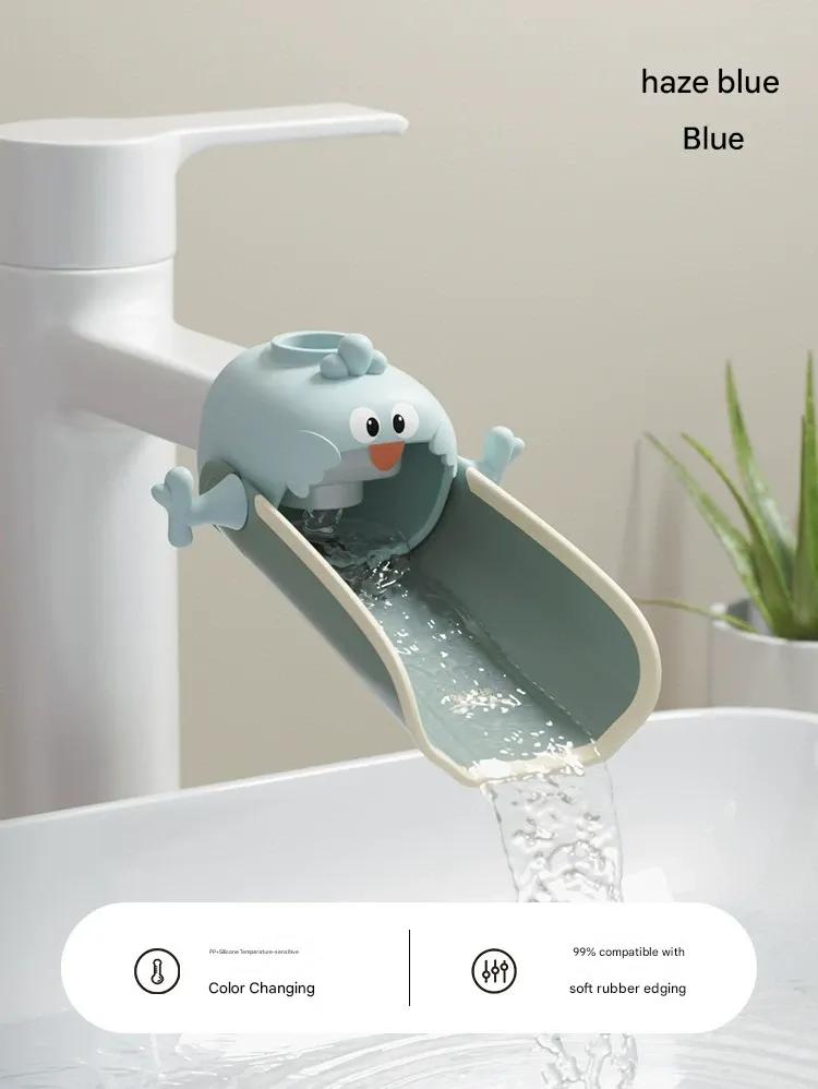 Taoqibaby Universal Faucet Extender - Temperature-Sensitive Color-Changing Extended Anti-Splash Hand Washer for Kids