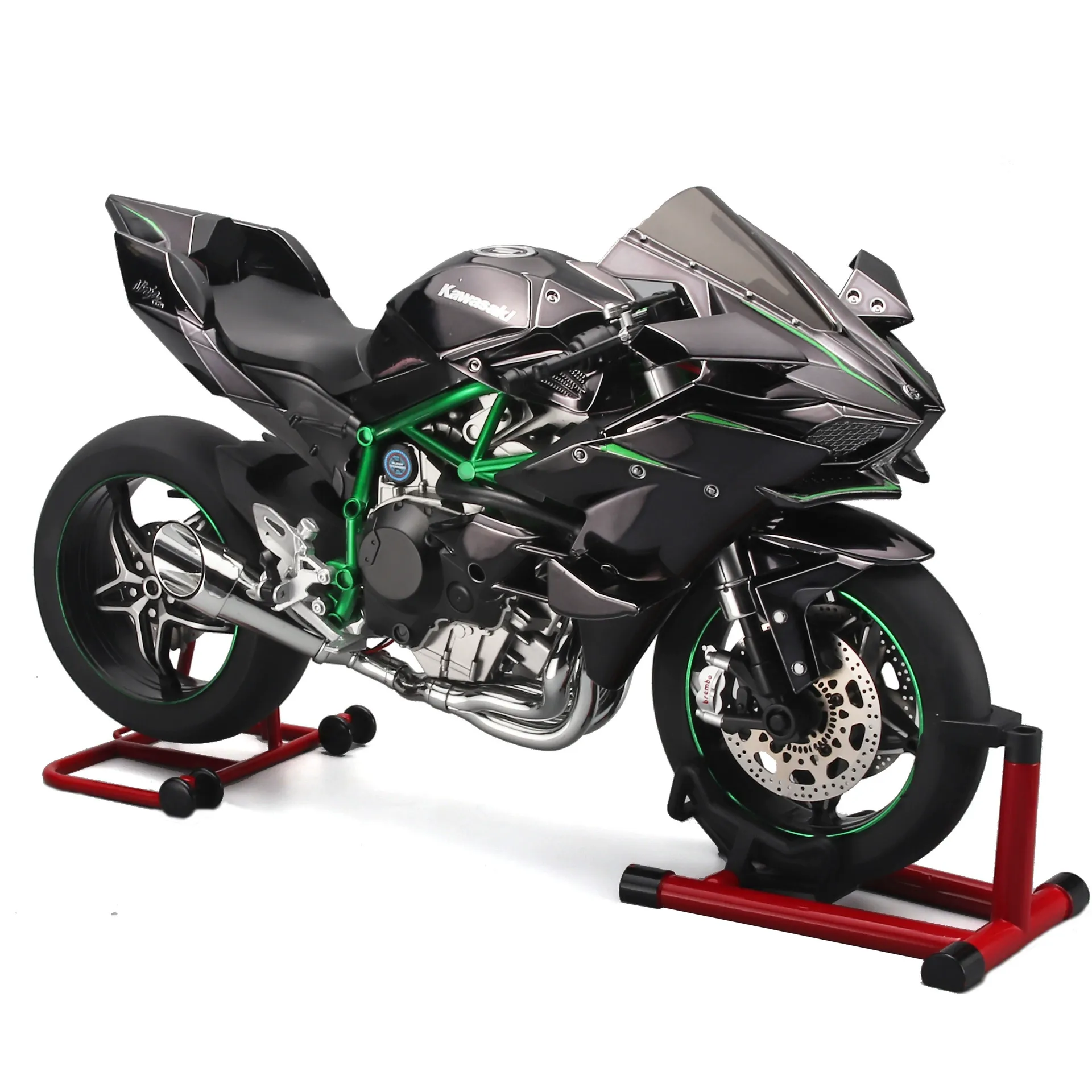 1:6 Scale Kawasaki H2R Motorcycle Model – Alloy Simulation Replica with Ignition Key Start, Smoke Spray Effect & Exquisite Display Piece
