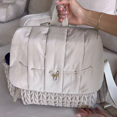 Fashion Braided Diaper Bag Backpack, Waterproof Travel Outdoor Anti-Stress Knitted Backpack
