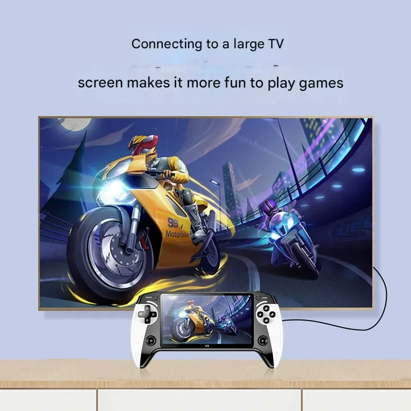 X9 Handheld Game Console - 5.5-Inch Screen, 10 Emulators for Arcade Classics & Retro GBA Gaming