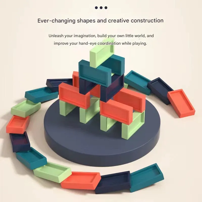 Electric Domino Train for Kids, Popular Educational Automatic Block-Placing Building Toy