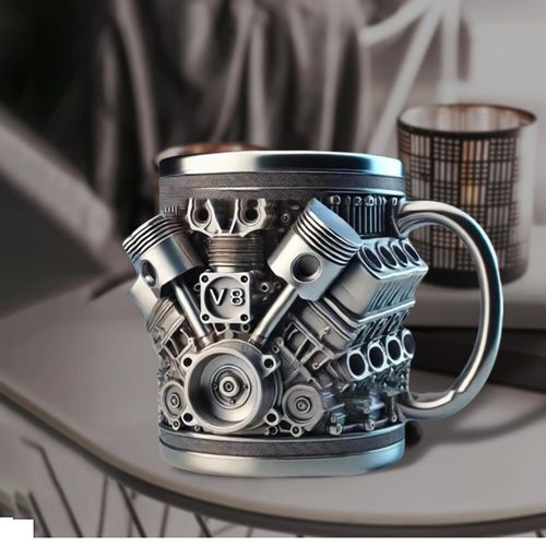 V8 Engine Model Mug - Creative Niche Resin Craftsmanship Cup