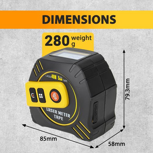 High-Precision Laser Measure – 5m Tape + 40m Laser Distance Meter! Digital Measuring Tool for Construction & Renovation