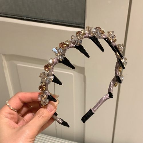 Light Luxury Hair Clip with Handcrafted Rhinestone Wave Design | Non-Slip Grip for High Crown Effect