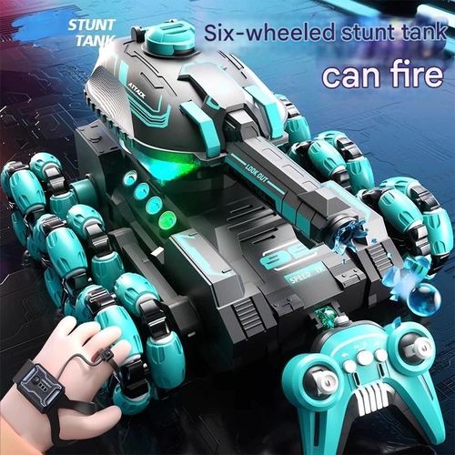 Six-Wheel Stunt Water Balloon Tank  Gesture-Controlled Transforming Off-Road RC Car  Boys' Toys for Kids
