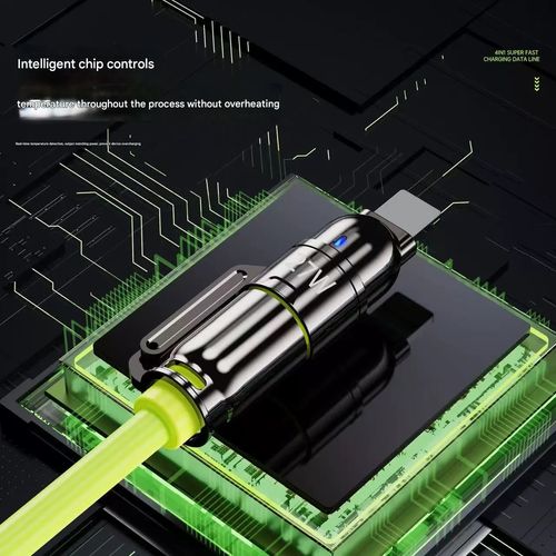 240W 4-in-1 Data Cable, Dual Type-C, Compatible with Apple & Huawei Phones, PD Fast Charging, 2-Port Y-Splitter Charging Cable