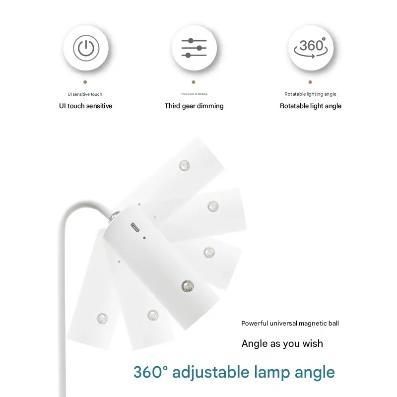 Magnetic Clip-On LED Desk Lamp - Multifunctional Eye-Caring Light for Reading & Study, Suitable for Desktop, Dining Table, Bedroom, and Bedside Use