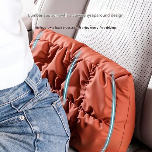 Car Headrest Lumbar Support, Automotive Interior Bubble Stain-Resistant Leather Foam, Car Seat Neck Pillow and Lumbar Cushion