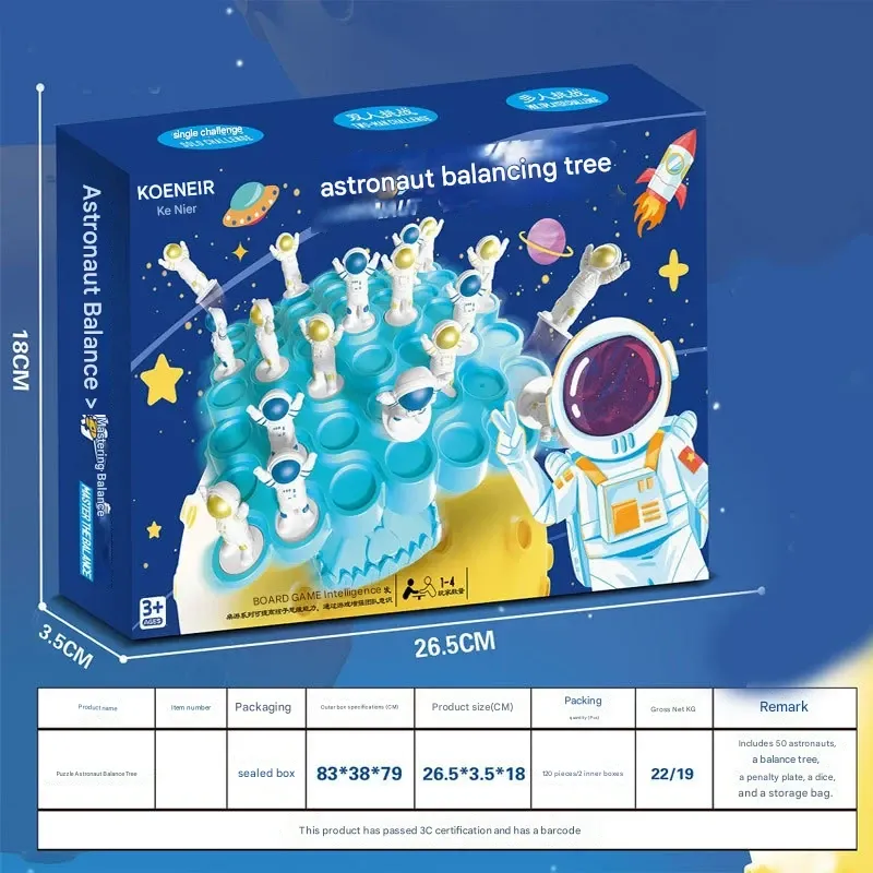 Sensory Integration Training Toy - Astronaut Balance Blocks for Early Learning, Focus and Hand-Eye Coordination