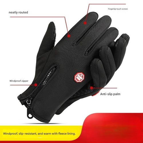 Outdoor Cycling Gloves & Sport Ski Mountaineering Gloves - Touchscreen, Non-Slip, Waterproof, Windproof, Fleece Lined, Warm for Autumn and Winter