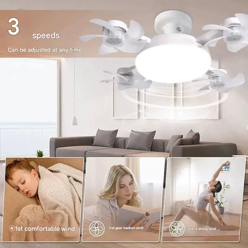 Drone-Style Fan Light  E27 Socket Quad-LED Creative Drone Fan Light