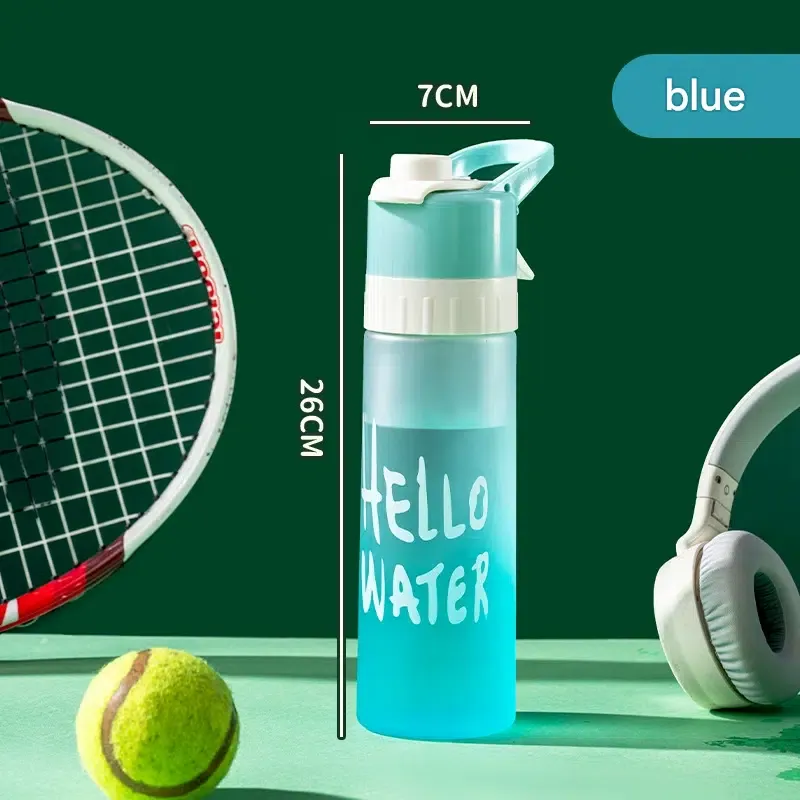 Gradient Spray Water Bottle — Outdoor Sports for Men and Women, Portable Cooling Kettle for Students, Mist Spray Drinking Cup