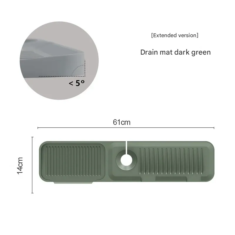 Silicone Faucet Drying Mat, Kitchen Countertop Sink Drying and Splash Guard Helper