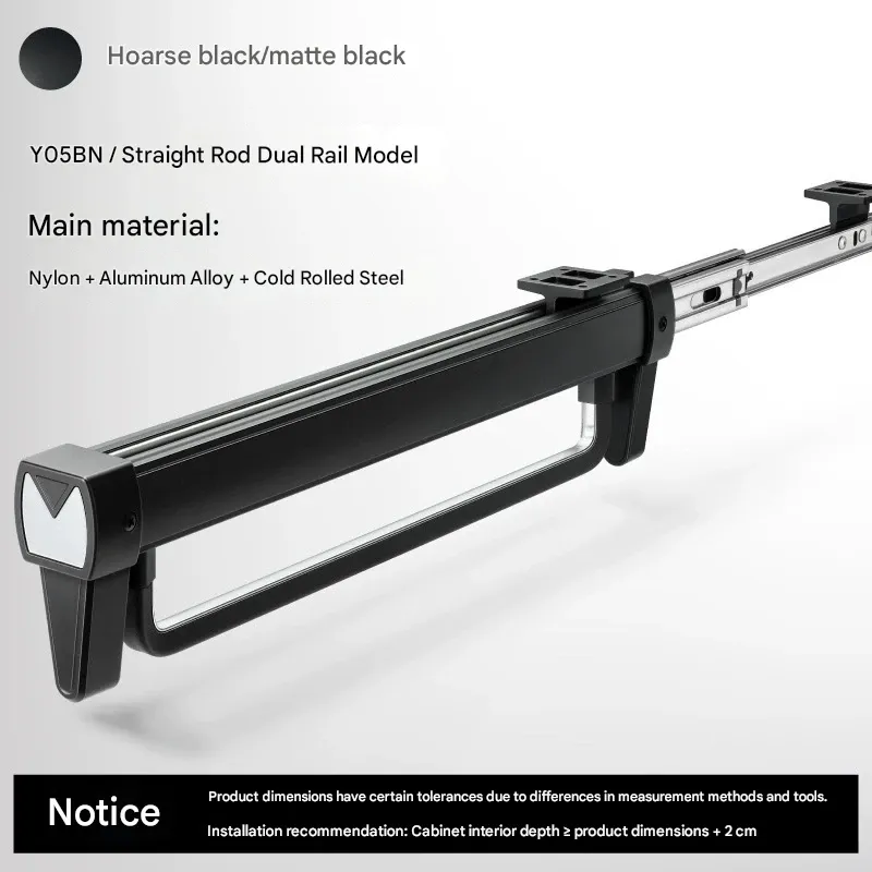 Integrated Slide Rail Pant Pull-Out System for Wardrobe  Recessed Top-Mount Sliding Clothes Rail
