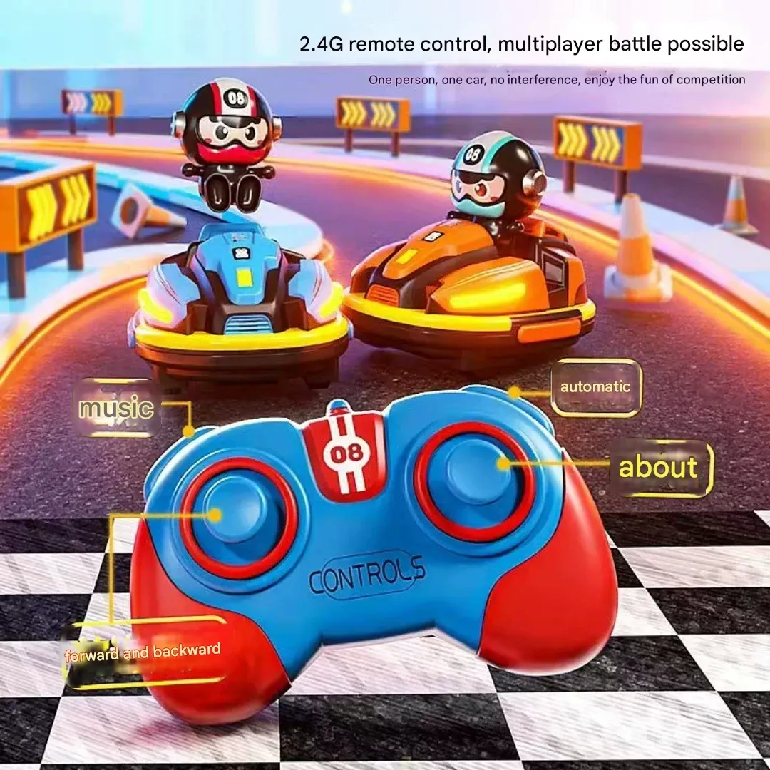 (2-Pack) Dual-Mode Kids' RC Drift Kart - Racing & Bumping Cars for Parent-Child Competition Gifts