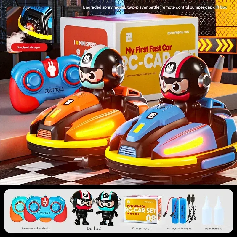 (2-Pack) Dual-Mode Kids' RC Drift Kart - Racing & Bumping Cars for Parent-Child Competition Gifts