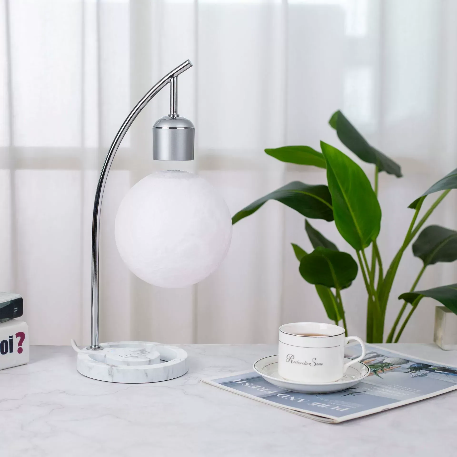 Magnetic Levitating Moon Lamp Wireless Charging Creative Craft Ornament Floating Light