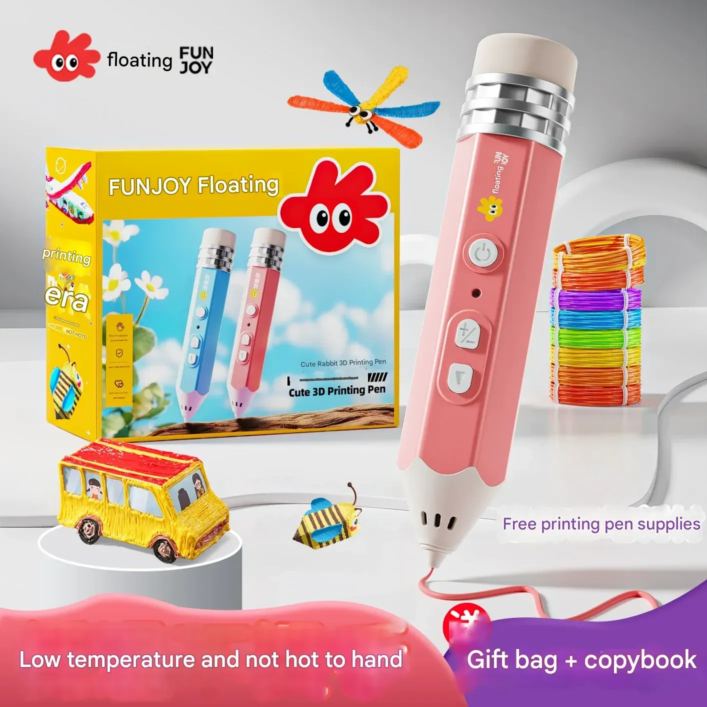 Kids 3D Printing Pen with Low-Temperature Technology & Premium Pencil Tip - Safe for Children, Ideal for 3D Drawing