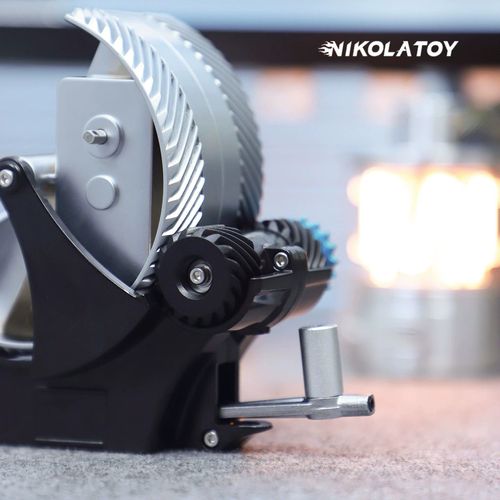 New 2025 All-Metal Mechanical Alloy Phone Holder with Gear Knob and Hand Crank Generator