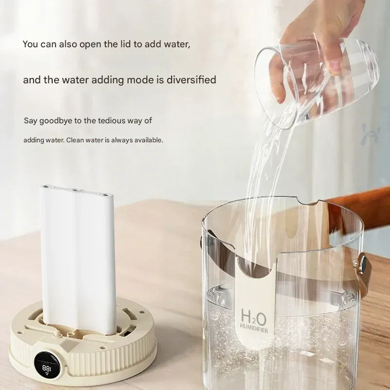 Air Humidifier for Home Use, Quiet Ultrasonic Large Capacity Humidifier for Nursery, Bedroom, and Office Desk