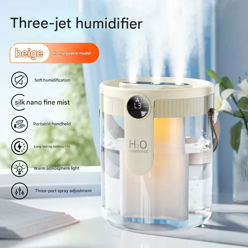 Air Humidifier for Home Use, Quiet Ultrasonic Large Capacity Humidifier for Nursery, Bedroom, and Office Desk