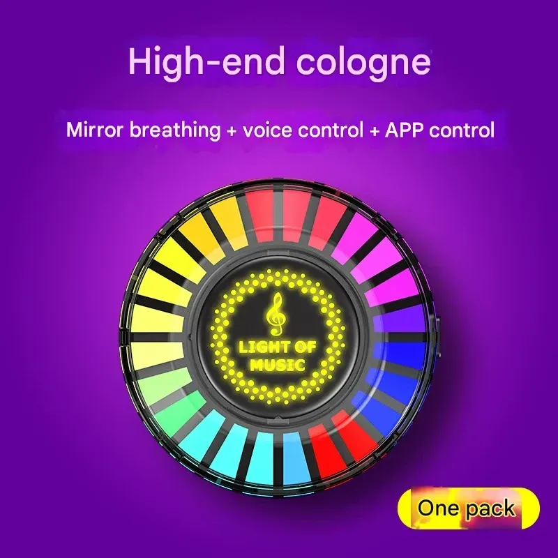 Car Air Freshener with RGB Sound-Activated Rhythm Light   Car Air Vent Decor LED & Fragrance Device