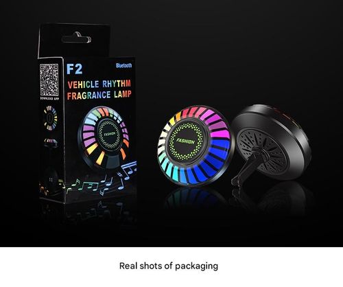 Car Air Freshener with RGB Sound-Activated Rhythm Light   Car Air Vent Decor LED & Fragrance Device