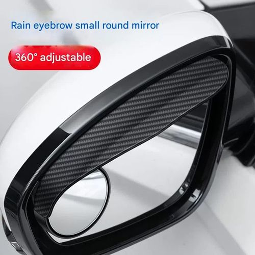 Car Carbon Fiber Rearview Mirror Rain Visors & Blind Spot Mirrors - All-in-One Anti-Rain Cover with Blind Spot Elimination for Safer Driving