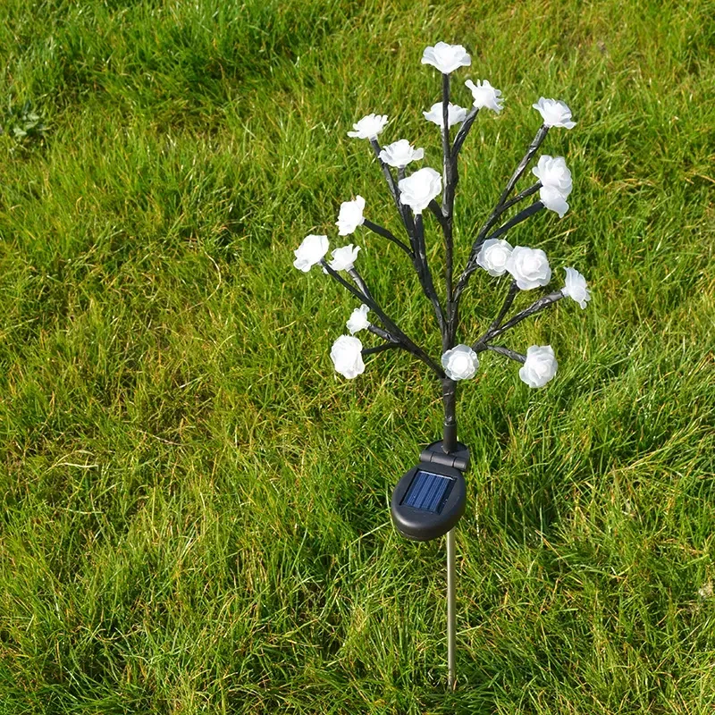 Lotus and Rose Solar Flower Stake Lights - Decorative Floral Garden Lighting