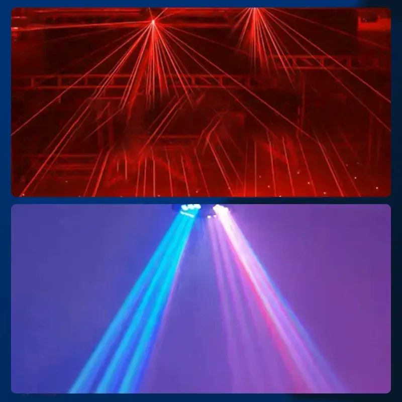 12 Storm Laser Lights, LED Strobe Laser Moving Head Lights, KTV Bar Stage Lighting Rotating Beam Lights