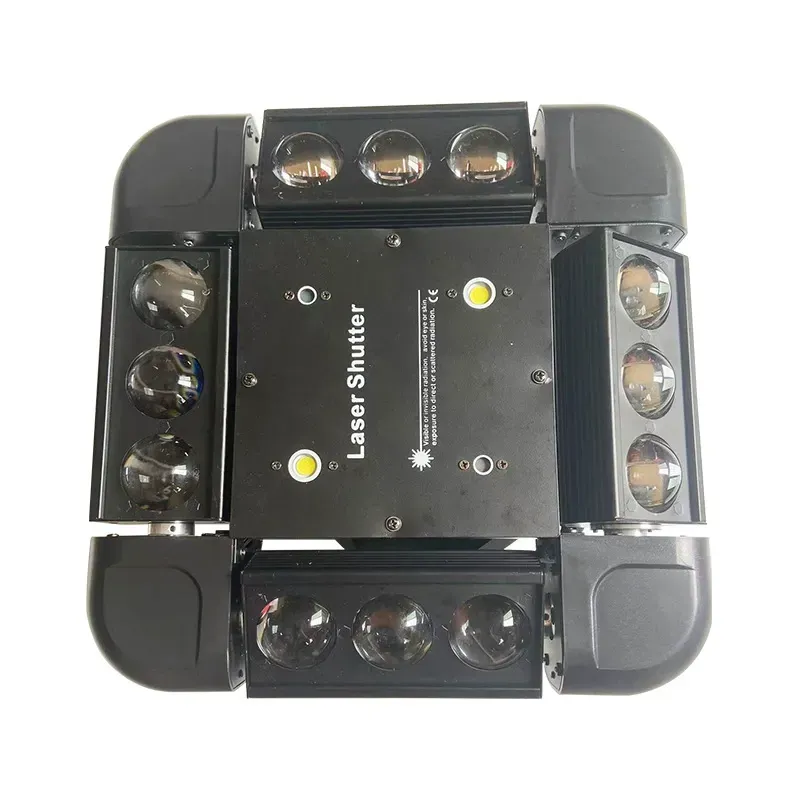 12 Storm Laser Lights, LED Strobe Laser Moving Head Lights, KTV Bar Stage Lighting Rotating Beam Lights