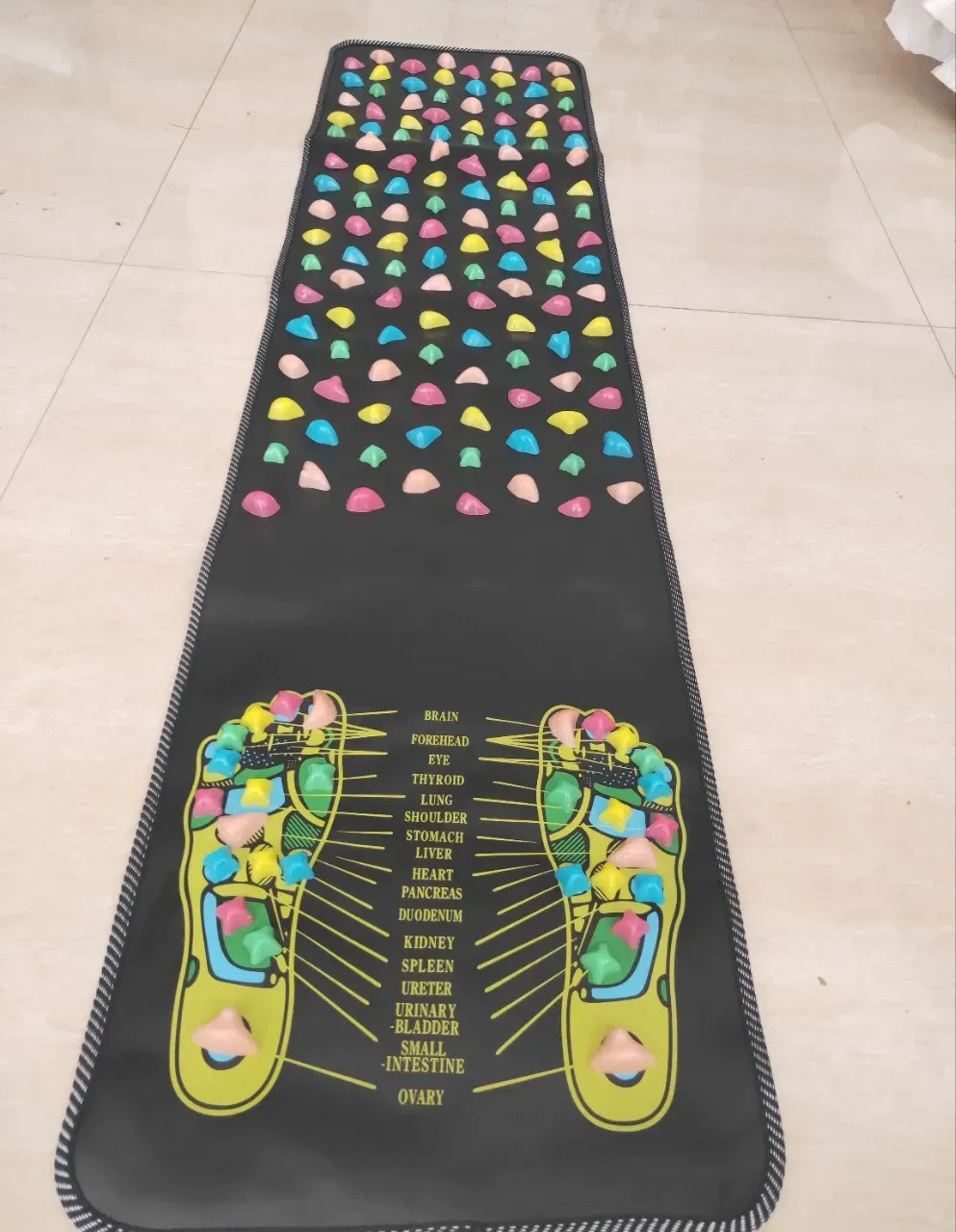 Foot Acupressure Massage Mat - Pebble-textured Health Walkway for Reflexology   （175*35CM）