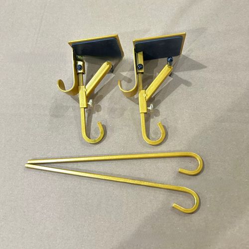 （Two packs）Adjustable Extendable Tension Rod Hook, Metal No-Drill Hanging Organizer for Home Use