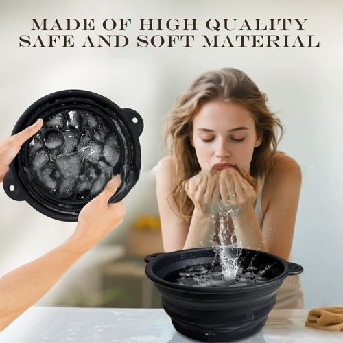 New Foldable Facial Basin for Cold Compress Therapy - Household Ice Bath Wash Bowl for Face Care