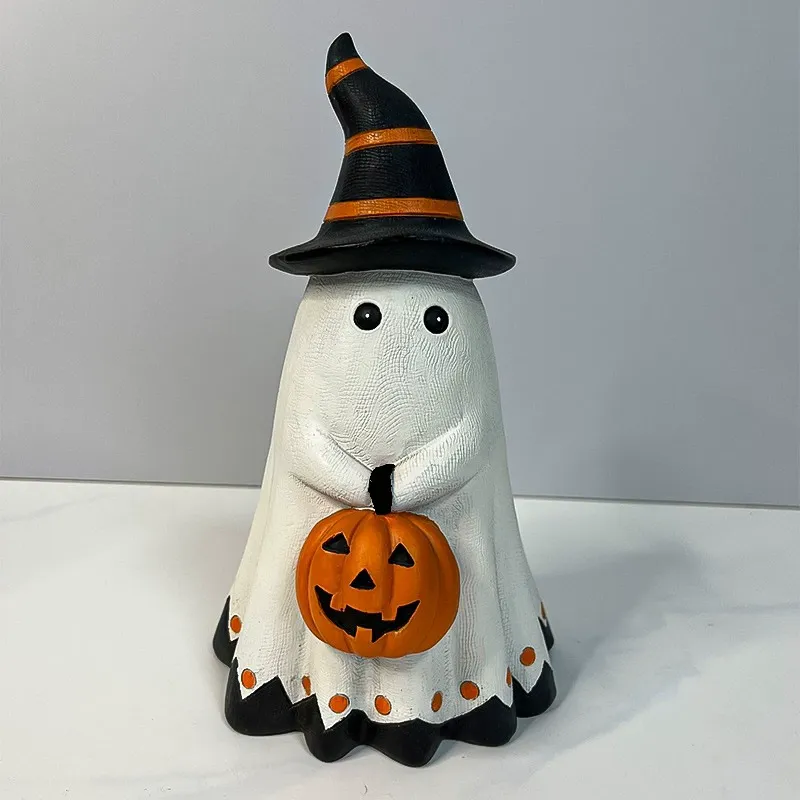 Halloween Ghost Figurines – Resin Craft Decorations for Spooky Party