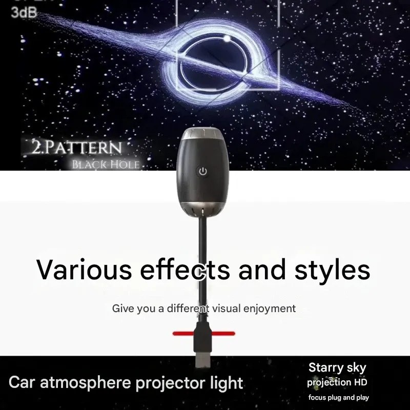 New USB Star Projector Light - Dual Use for Car & Bedroom - HD Starry Galaxy Romantic Ambient LED Light