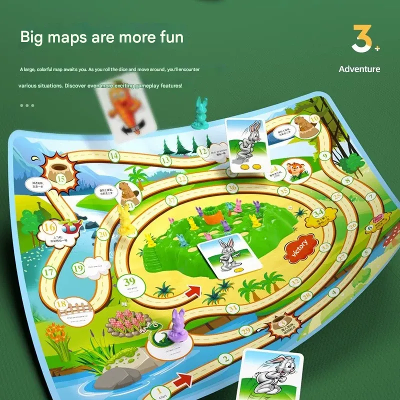 Rabbit Trap: Children's Two-Player Battle Toy  Tabletop Game for Parent-Child Interaction and Brain-Building Level-Clearing Fun