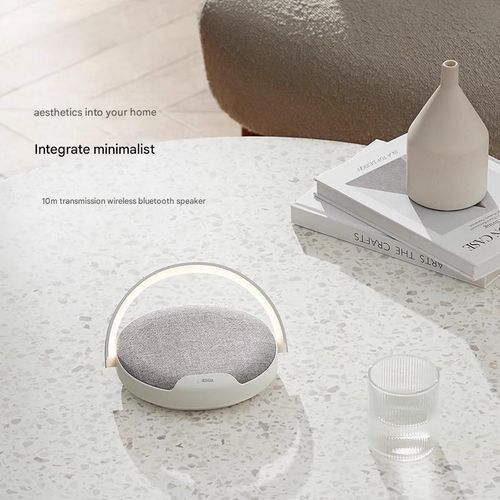 Retro Bluetooth speaker with high sound quality and good appearance, 4-in-1 function: night light, mobile phone holder, wireless charger and dual subwoofer surround sound