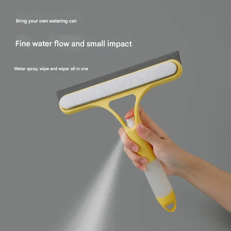 （Two packs！）Home Multi-Purpose Glass Cleaning Kit – 3-in-1 Dual-Sided Scrubber Squeegee & Spray Bottle for Windows & Mirrors