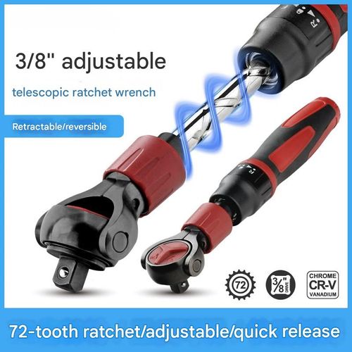 Multifunctional Telescoping Flex Head Ratchet Wrench & Drive Quick-Release Socket Set