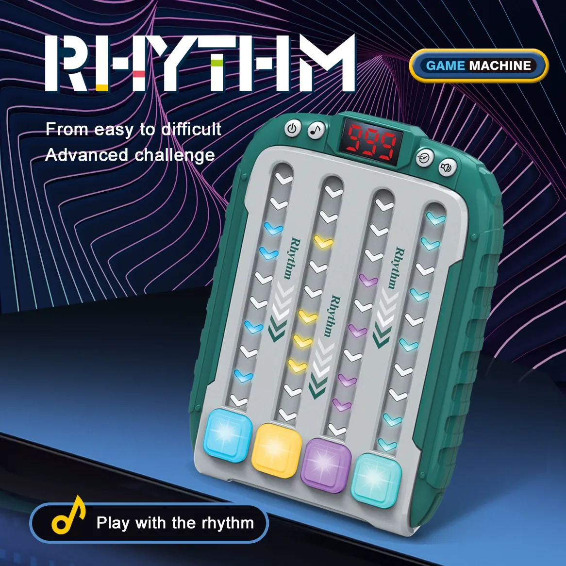 Rhythm Master Speed Push Arcade   Puzzle Dance Battle Machine   Stress-Relieving Music Adventure Toy for Kids