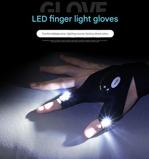 LED Flashlight Fishing Gloves: Illuminated Gloves for Emergency Auto Repair & Night Fishing with Finger Lights