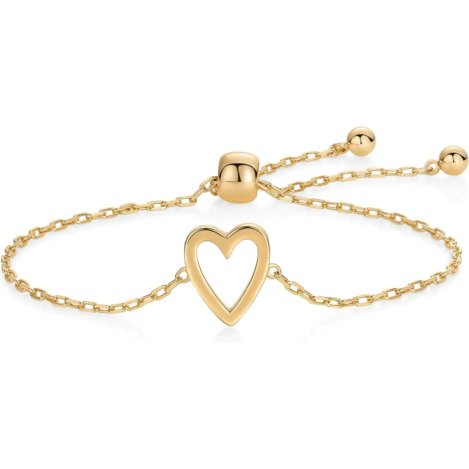 Best-Selling Women's Heart-Shaped Pendant Set: Instagrammable Adjustable Bracelets, 2-Pc Friendship & Love Jewelry