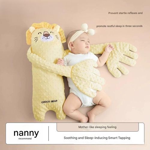 Baby Soothing Cuddle Pillow with Calming Patting - Prevents Startle Reflex for Secure & Peaceful Sleep