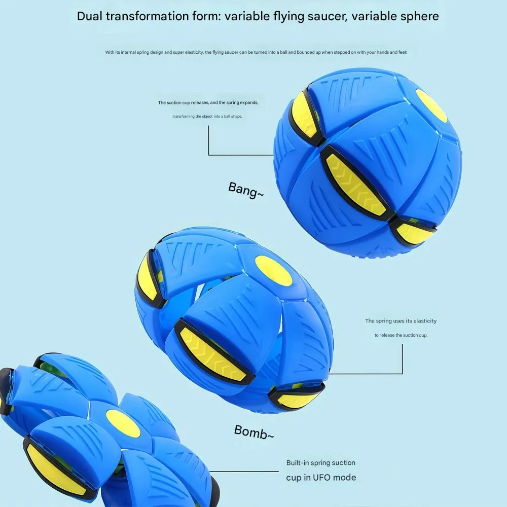 LED Glowing UFO Ball - Stomp-to-Transform & Bounce Ball, Outdoor Parent-Child Interactive Toy