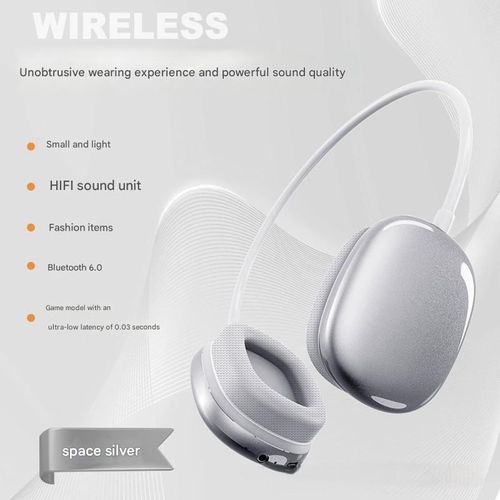 New Wireless Bluetooth Headphones Over-Ear  Compact Earphones, Minimalist and Stylish Photo Prop
