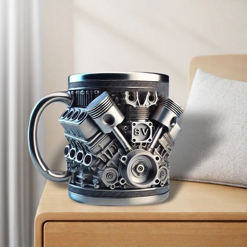 V8 Engine Model Mug - Creative Niche Resin Craftsmanship Cup