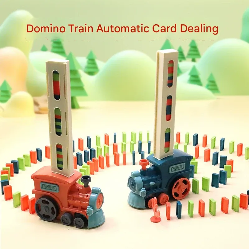 Electric Domino Train for Kids, Popular Educational Automatic Block-Placing Building Toy